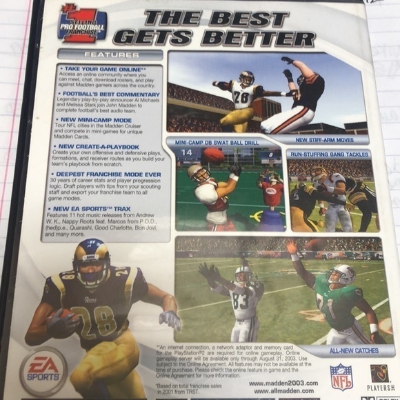 34. &35. MADDEN NFL 2003 for PlayStation 2 Video Game - Picture 6 of 7